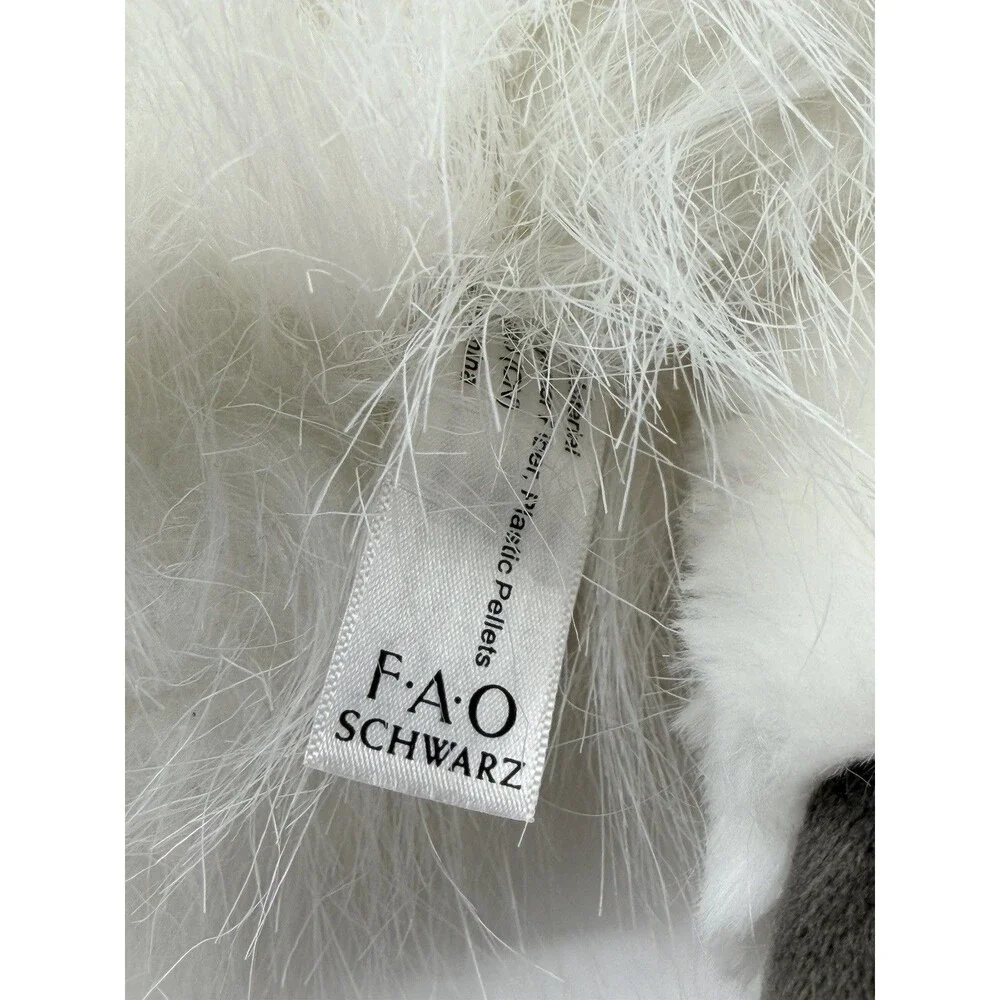 FAO Schwarz White Mountain Billy Goat Soft Furry Plush Animal Laying 13”